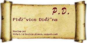Plávics Diána névjegykártya